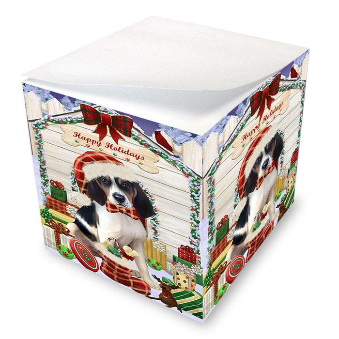 Happy Holidays Christmas Treeing Walker Coonhound Dog House With Presents Note Cube NOC51522