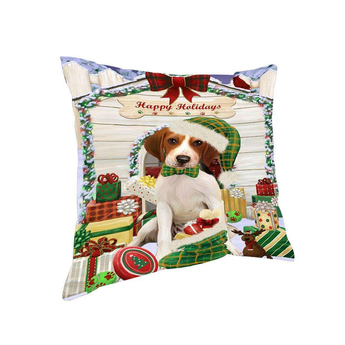 Happy Holidays Christmas Treeing Walker Coonhound Dog House with Presents Pillow PIL62444