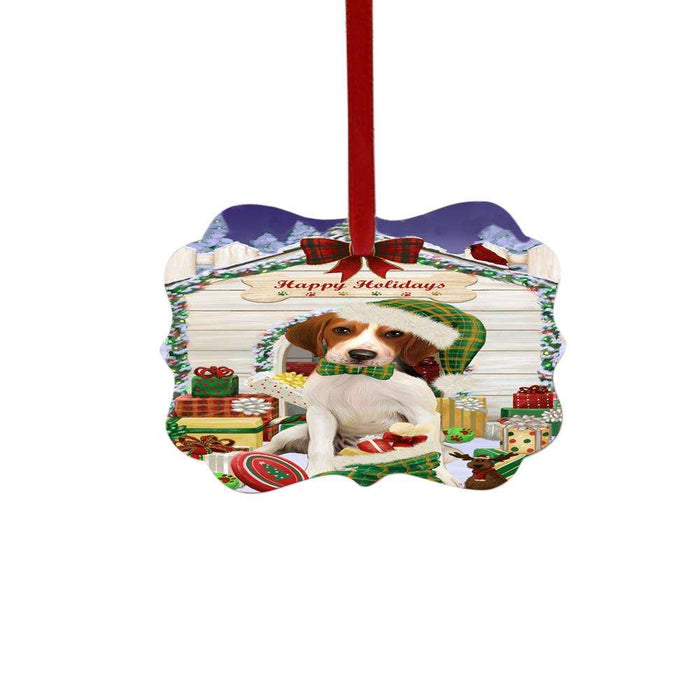 Happy Holidays Christmas Treeing Walker Coonhound House With Presents Double-Sided Photo Benelux Christmas Ornament LOR49982