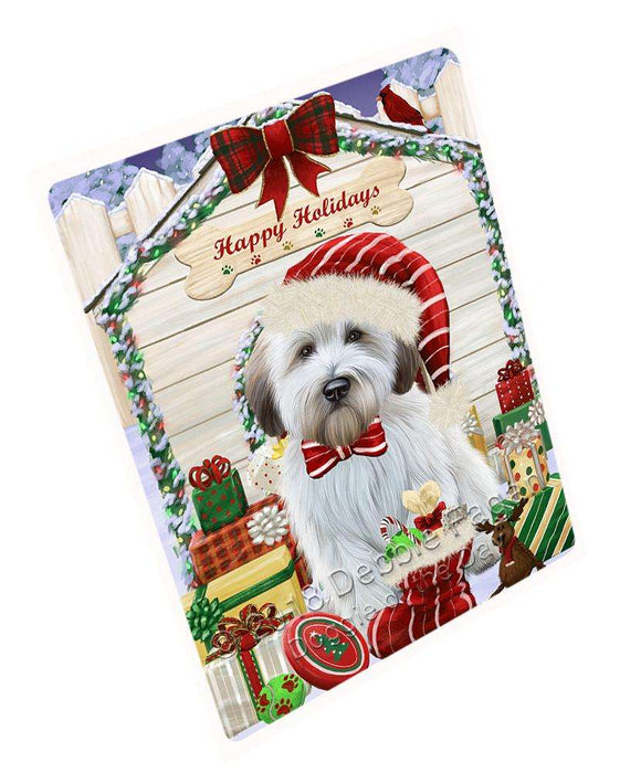 Happy Holidays Christmas Wheaten Terrier Dog With Presents Blanket BLNKT90561