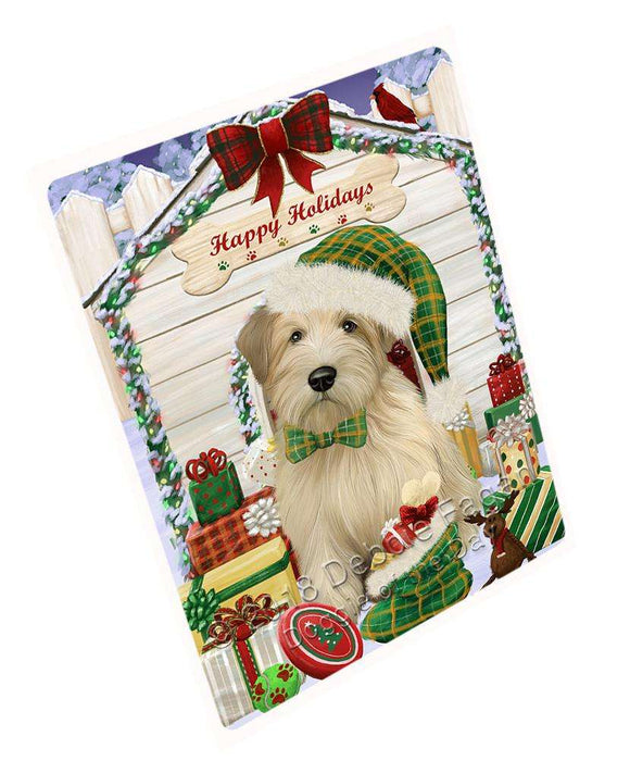 Happy Holidays Christmas Wheaten Terrier Dog With Presents Magnet Mini (3.5" x 2") MAG62175