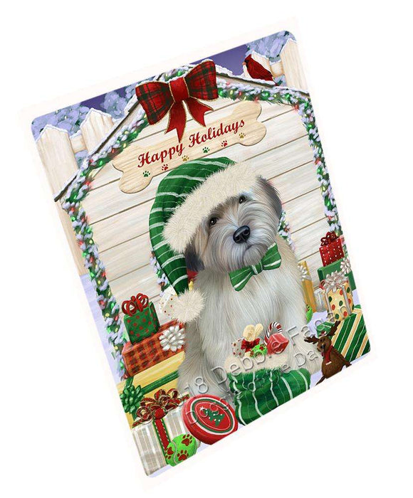 Happy Holidays Christmas Wheaten Terrier Dog With Presents Magnet Mini (3.5" x 2") MAG62178