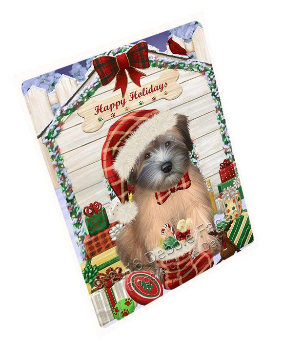 Happy Holidays Christmas Wheaten Terrier Dog With Presents Magnet Mini (3.5" x 2") MAG62181