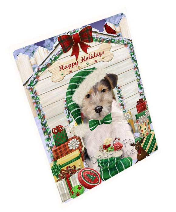 Happy Holidays Christmas Wire Fox Terrier Dog With Presents Blanket BLNKT90579