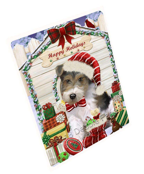 Happy Holidays Christmas Wire Fox Terrier Dog With Presents Blanket BLNKT90597