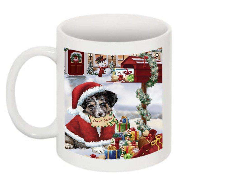 Happy Holidays Mailbox Australian Shepherd Dog Christmas Mug CMG0075