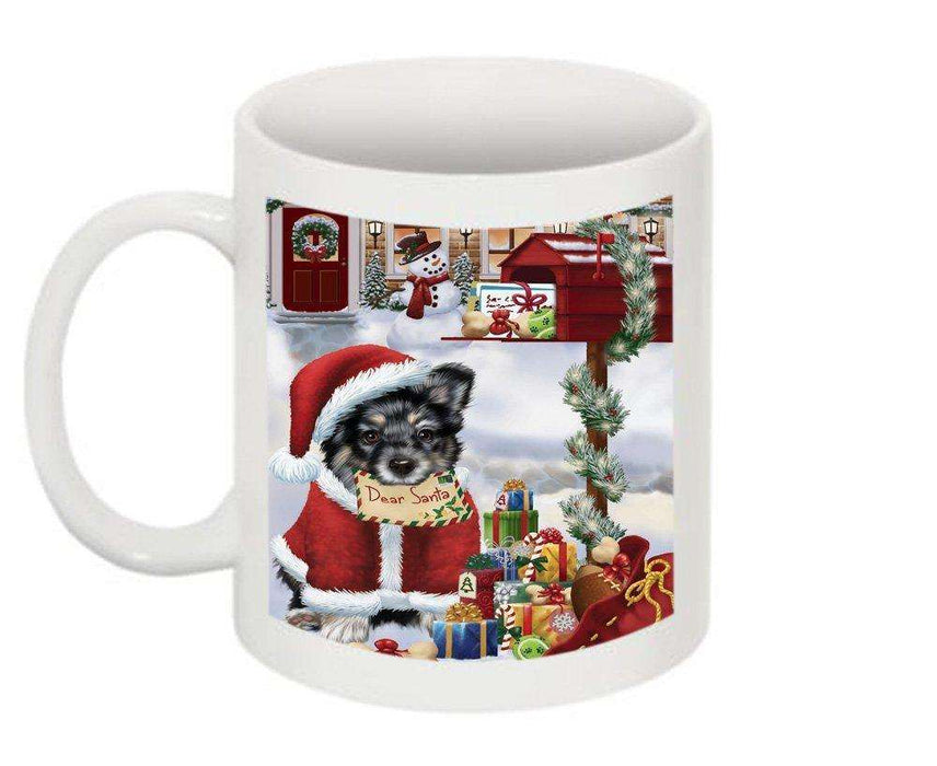 Happy Holidays Mailbox Australian Shepherd Dog Christmas Mug CMG0078