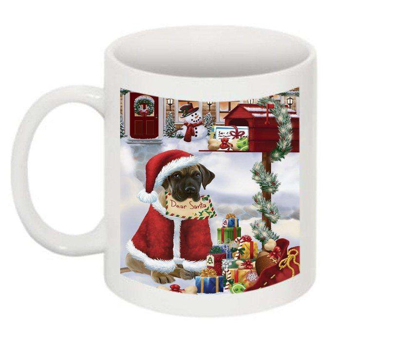 Happy Holidays Mailbox Great Dane Dog Christmas Mug CMG0092