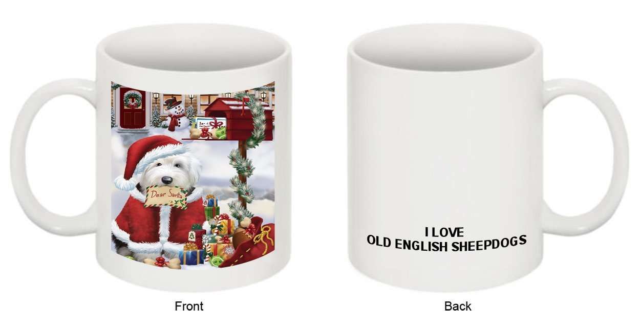 Happy Holidays Mailbox Old English Sheepdog Christmas Mug CMG0111
