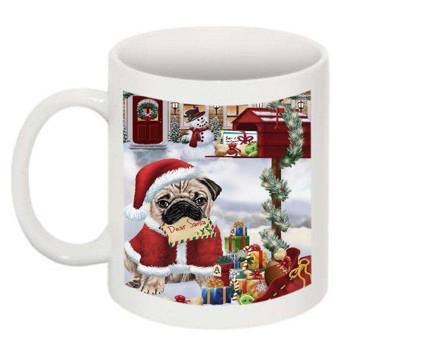 Happy Holidays Mailbox Pug Dog Christmas Mug CMG0096