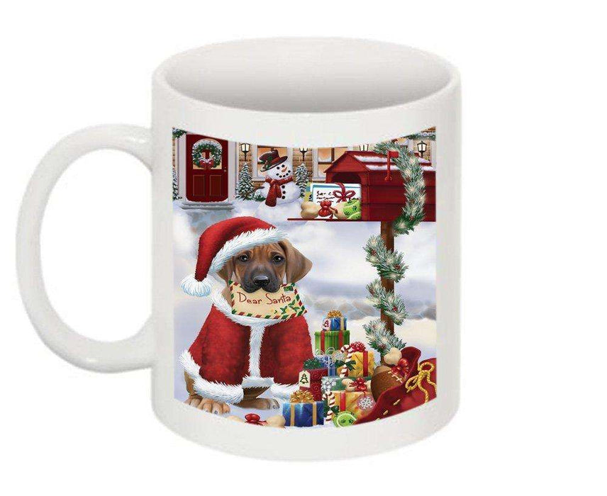 Happy Holidays Mailbox Rhodesian Ridgeback Dog Christmas Mug CMG0097