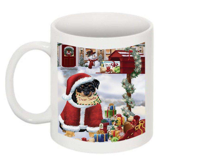 Happy Holidays Mailbox Rottweiler Dog Christmas Mug CMG0098