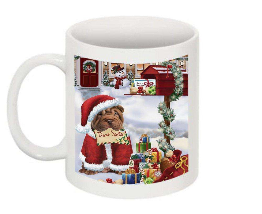 Happy Holidays Mailbox Shar Pei Dog Christmas Mug CMG0099