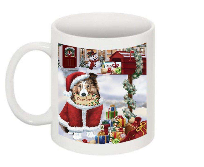 Happy Holidays Mailbox Shetland Sheepdog Christmas Mug CMG0100