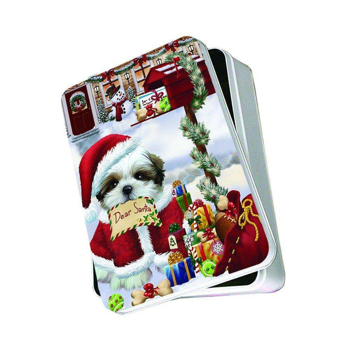 Happy Holidays Mailbox Shih Tzu Dog Christmas Photo Storage Tin PTIN0025