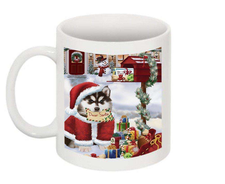 Happy Holidays Mailbox Siberian Husky Dog Christmas Mug CMG0101