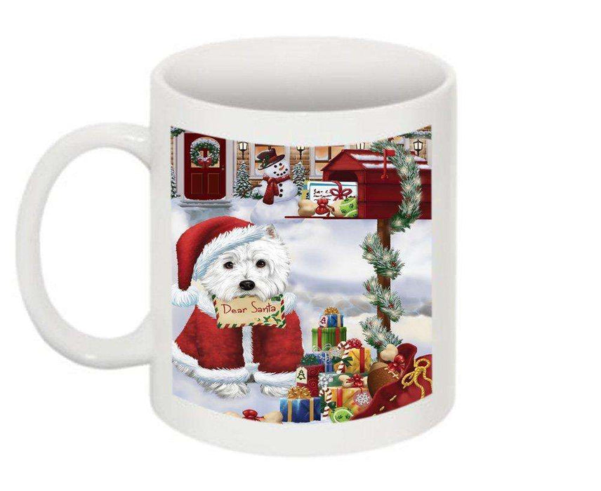 Happy Holidays Mailbox West Highland White Terrier Dog Christmas Mug CMG0102