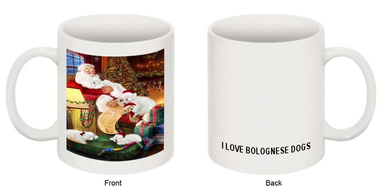 Happy Holidays Santa Sleeping with Bolognese Christmas Mug CMG0005