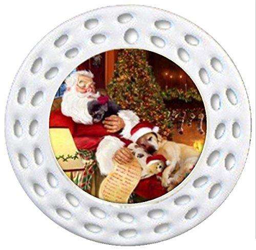 Happy Holidays w Santa Sleeping Christmas Labrador Dogs Ornament