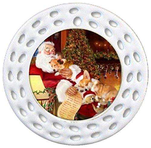 Happy Holidays w Santa Sleeping w Christmas Corgi Dogs Holiday Ornament