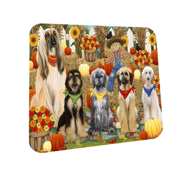 Harvest Time Festival Day Afghan Hounds Dog Coasters Set of 4 CST52319