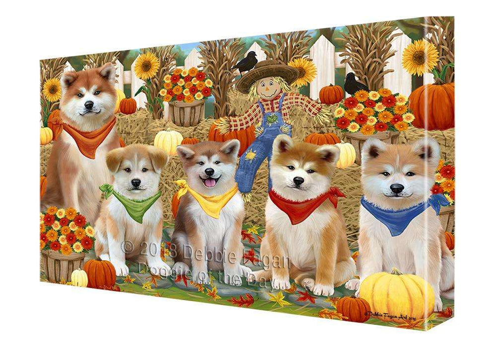Harvest Time Festival Day Akitas Dog Canvas Print Wall Art Décor CVS88046