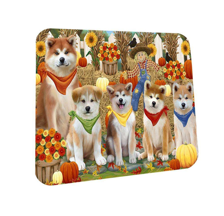 Harvest Time Festival Day Akitas Dog Coasters Set of 4 CST52320