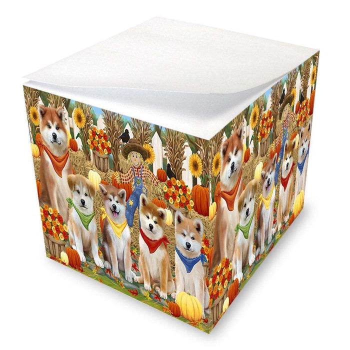 Harvest Time Festival Day Akitas Dog Note Cube NOC52361
