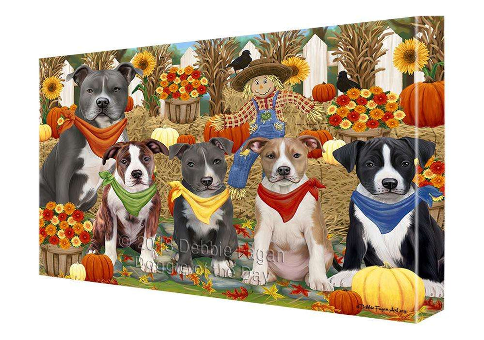 Harvest Time Festival Day American Staffordshire Terriers Dog Canvas Print Wall Art Décor CVS88055
