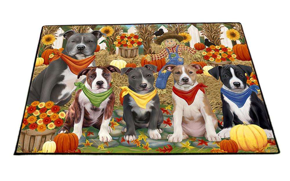 Harvest Time Festival Day American Staffordshire Terriers Dog Floormat FLMS51588