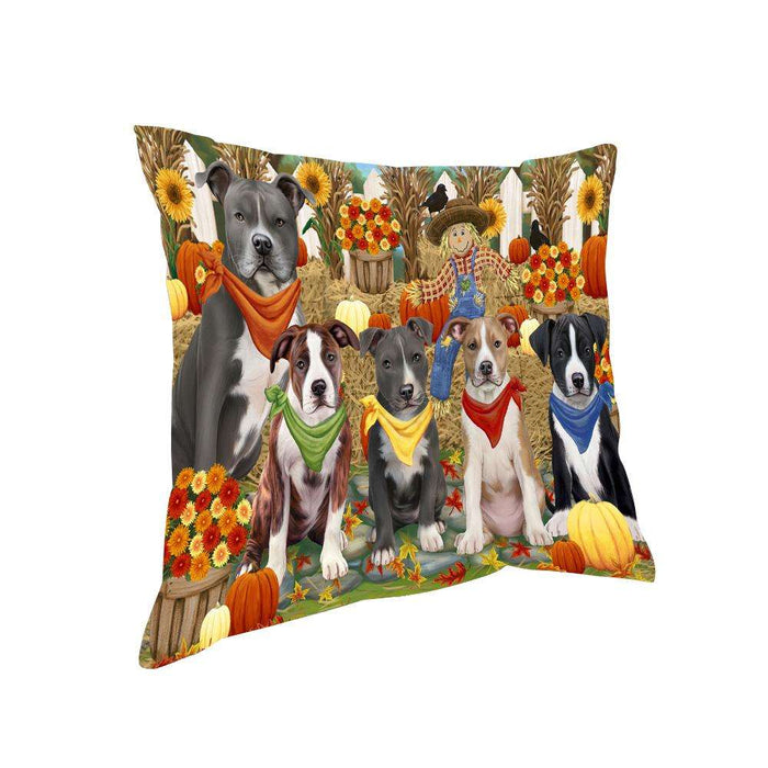 Harvest Time Festival Day American Staffordshire Terriers Dog Pillow PIL65604