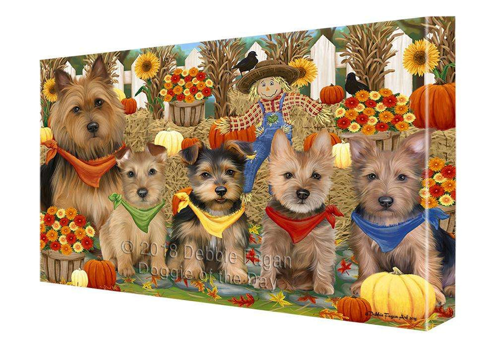 Harvest Time Festival Day Australian Terriers Dog Canvas Print Wall Art Décor CVS88064