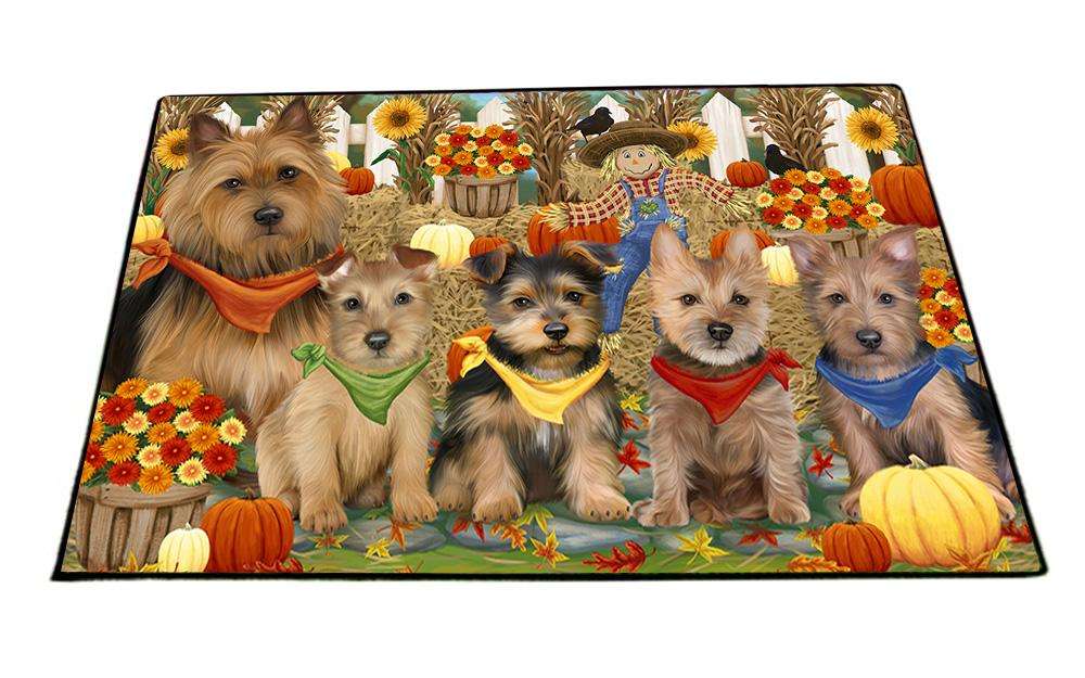 Harvest Time Festival Day Australian Terriers Dog Floormat FLMS51591