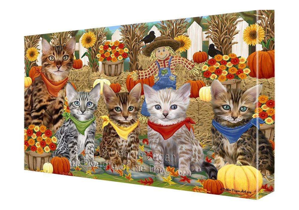 Harvest Time Festival Day Bengal Cats Canvas Print Wall Art Décor CVS88073