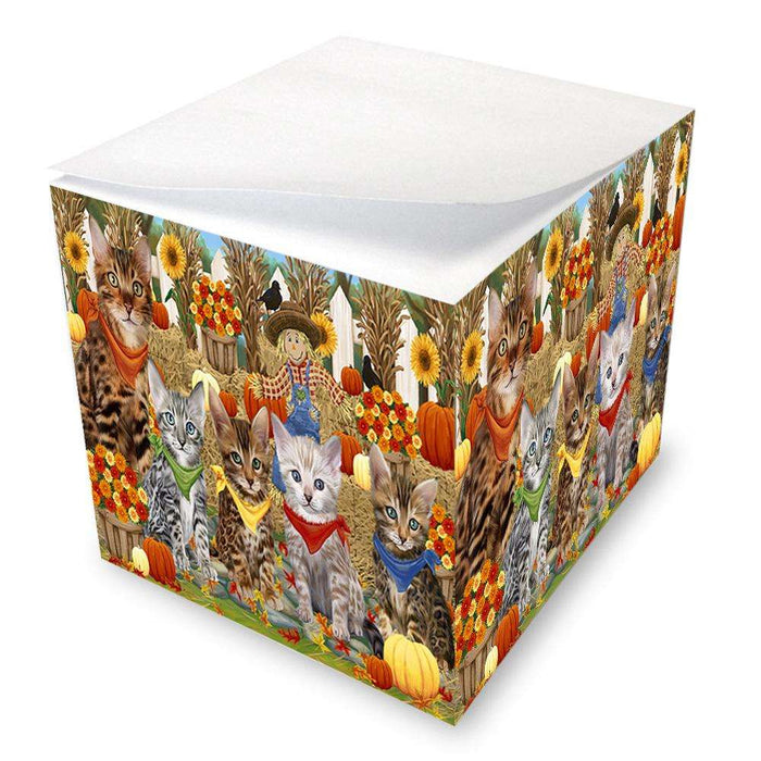 Harvest Time Festival Day Bengal Cats Note Cube NOC52364