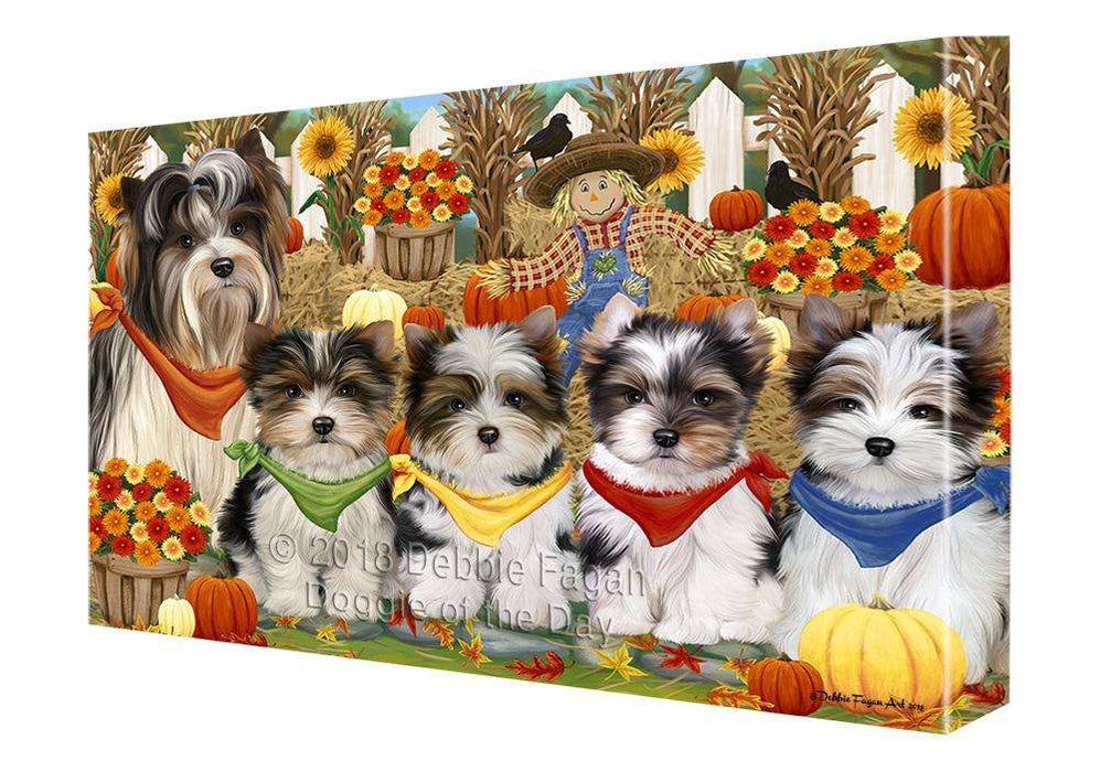 Harvest Time Festival Day Biewer Terriers Dog Canvas Print Wall Art Décor CVS88082