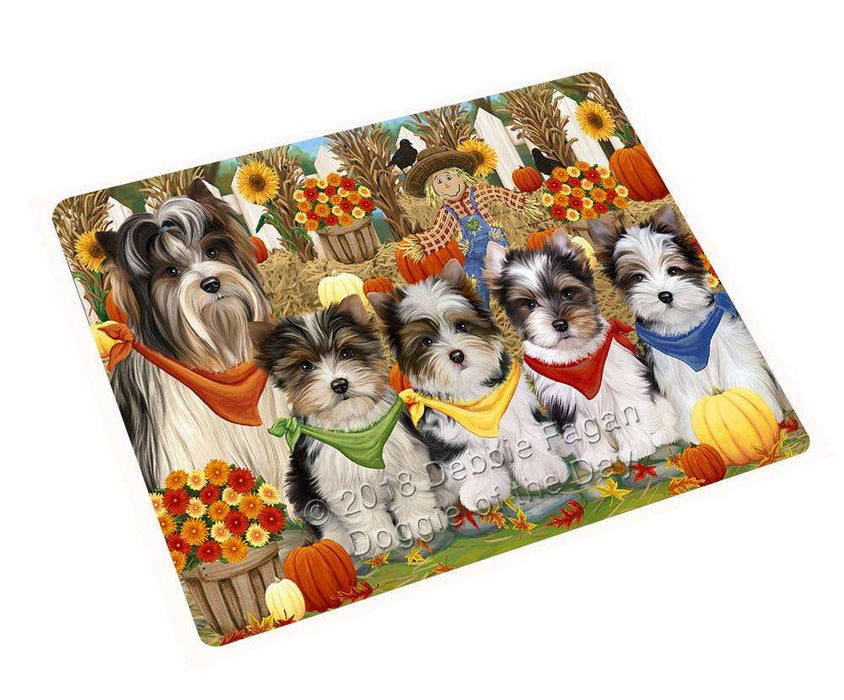 Harvest Time Festival Day Biewer Terriers Dog Cutting Board C61188