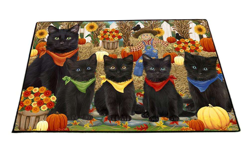 Harvest Time Festival Day Black Cats Floormat FLMS51600