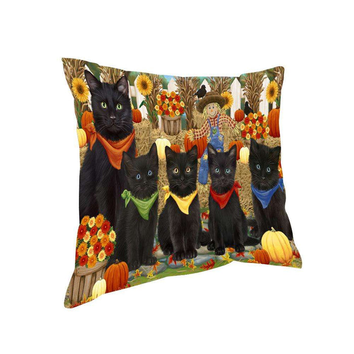 Harvest Time Festival Day Black Cats Pillow PIL65620