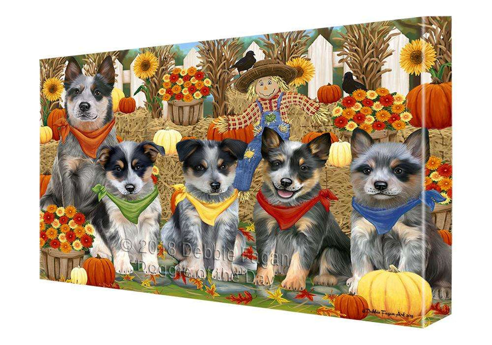 Harvest Time Festival Day Blue Heelers Dog Canvas Print Wall Art Décor CVS88100