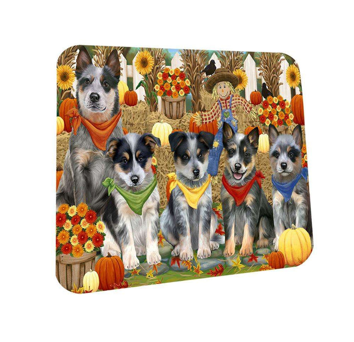 Harvest Time Festival Day Blue Heelers Dog Coasters Set of 4 CST52326