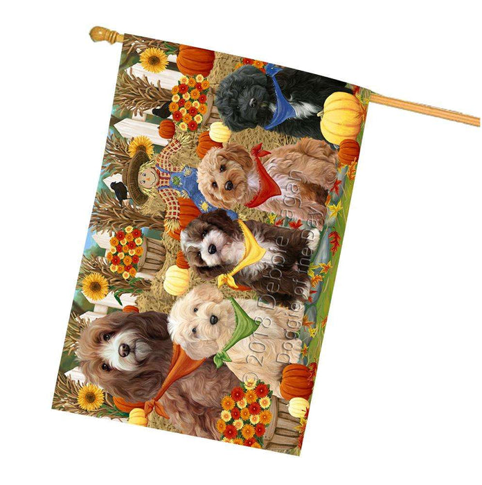 Harvest Time Festival Day Cockapoos Dog House Flag FLG52449