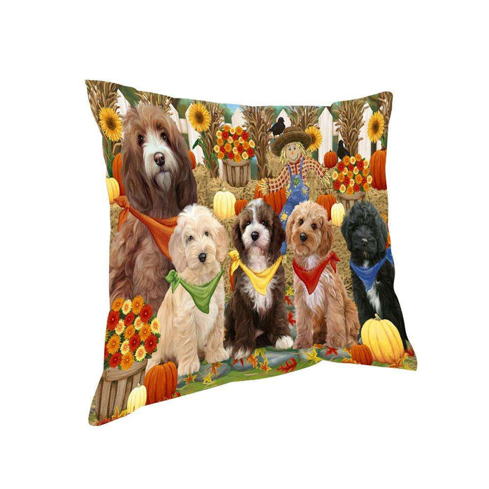 Harvest Time Festival Day Cockapoos Dog Pillow PIL65628