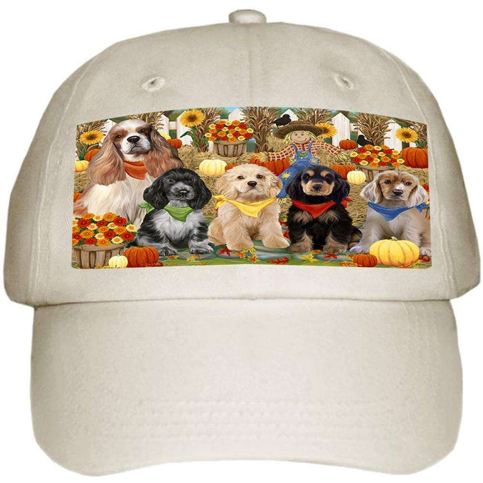 Harvest Time Festival Day Cocker Spaniels Dog Ball Hat Cap HAT60840