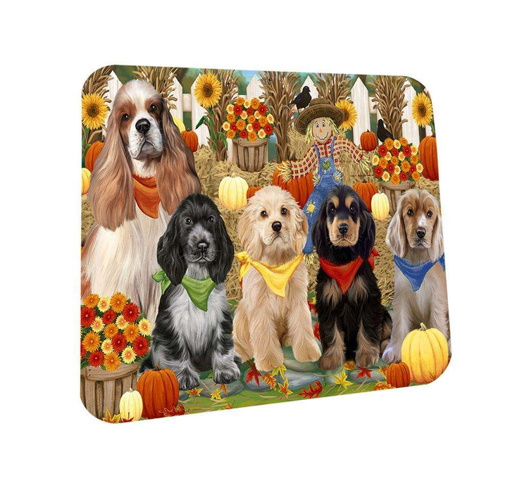 Harvest Time Festival Day Cocker Spaniels Dog Coasters Set of 4 CST52328