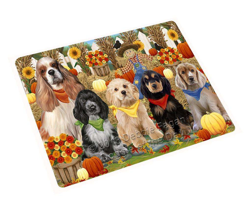 Harvest Time Festival Day Cocker Spaniels Dog Large Refrigerator / Dishwasher Magnet RMAG74400