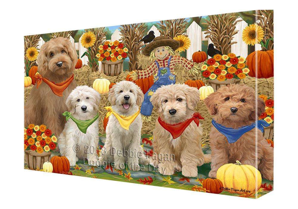 Harvest Time Festival Day Goldendoodles Dog Canvas Print Wall Art Décor CVS88127