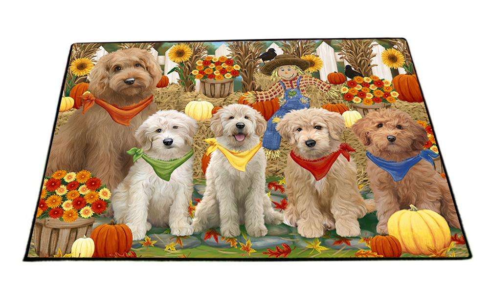 Harvest Time Festival Day Goldendoodles Dog Floormat FLMS51612