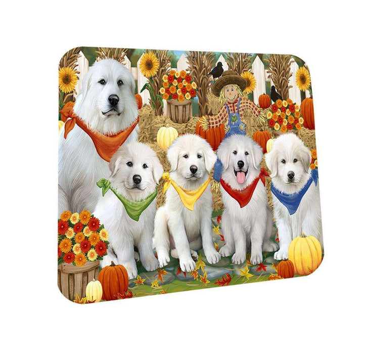 Harvest Time Festival Day Great Pyrenees Dog Coasters Set of 4 CST52330