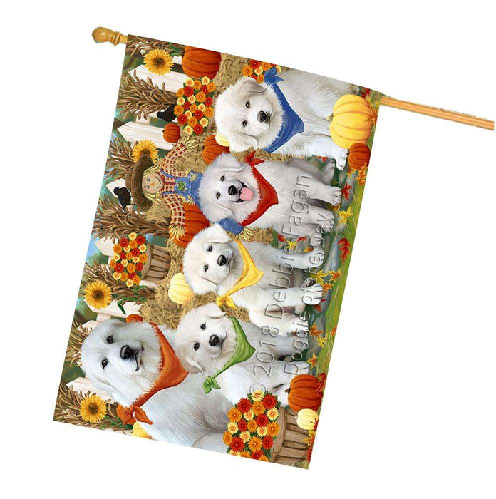 Harvest Time Festival Day Great Pyrenees Dog House Flag FLG52452